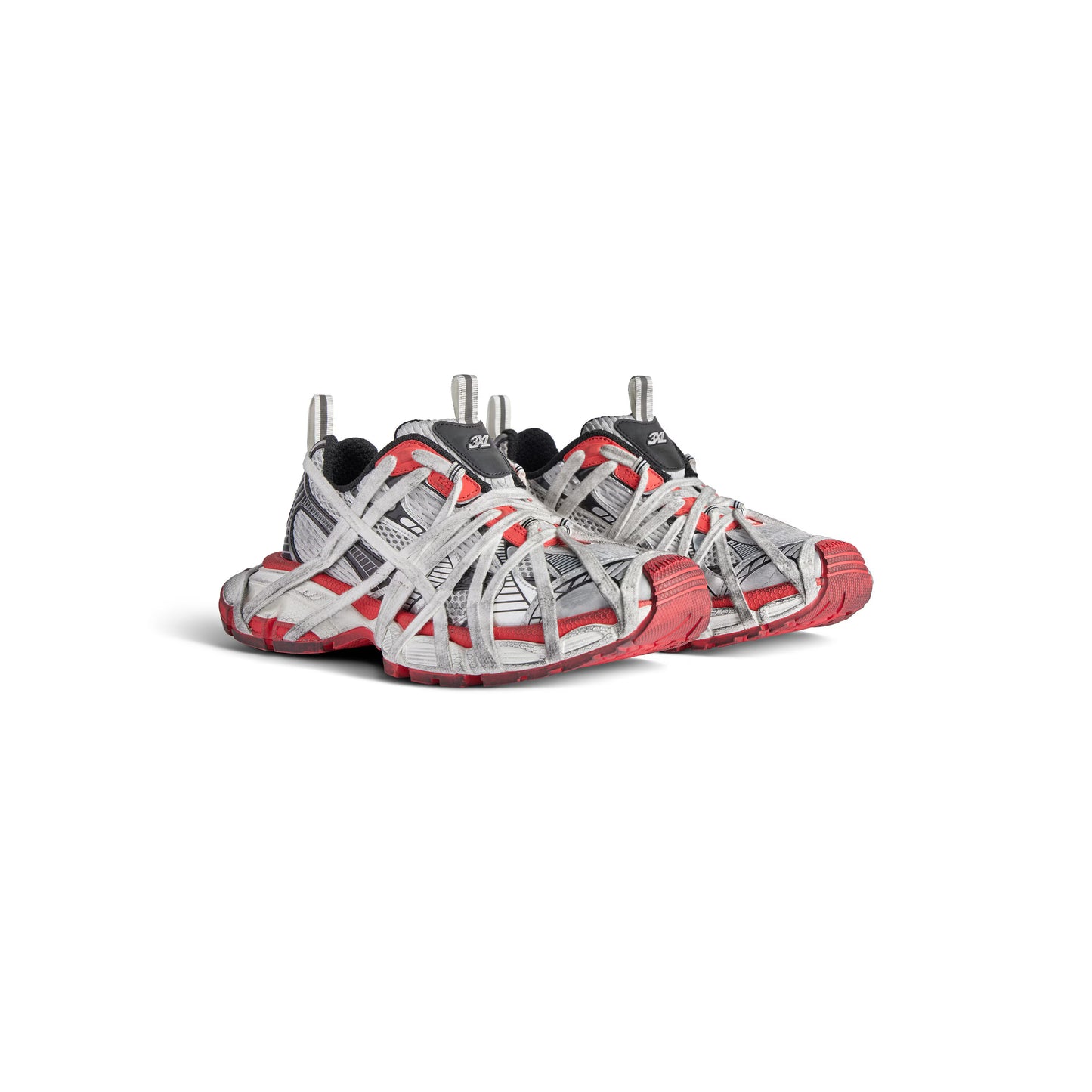 BA Track 3XL Extreme Lace Sneaker Grey, Red, Black and White mesh