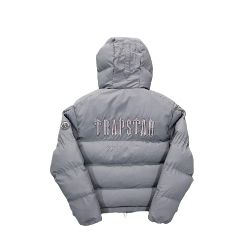 Trapstar Decoded Hooded Grey Puffer Jacket