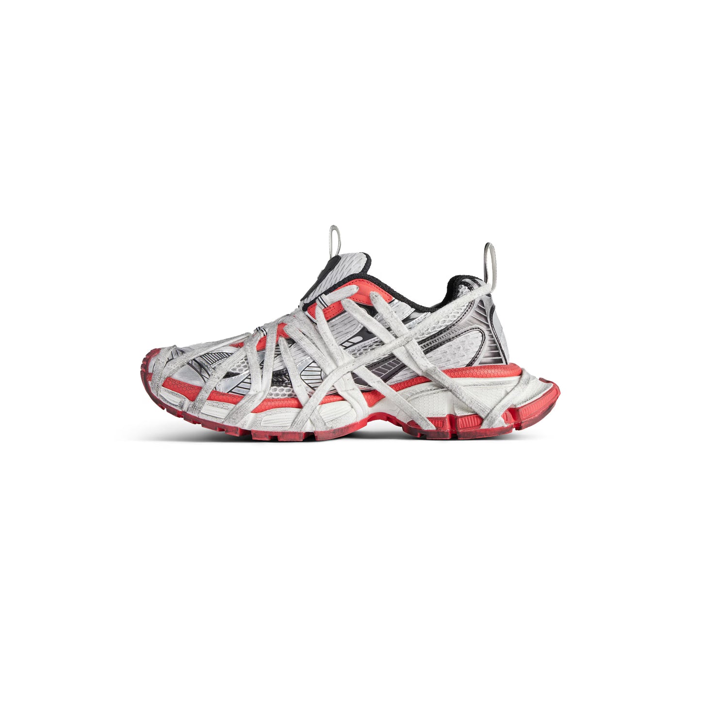 BA Track 3XL Extreme Lace Sneaker Grey, Red, Black and White mesh